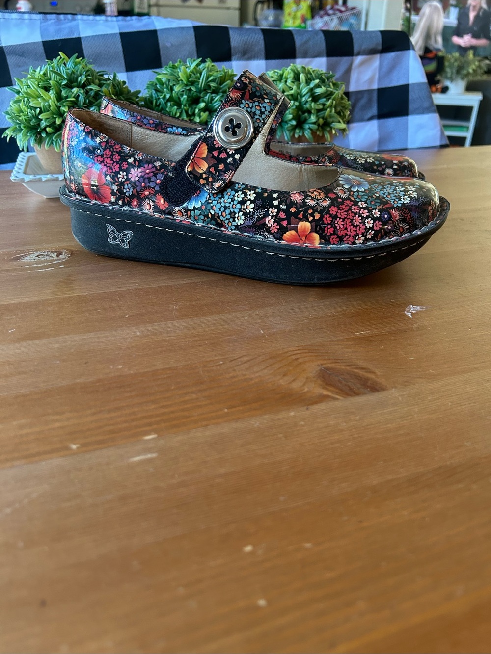 Alegria Paloma Midnight Garden Patent Leather Shoes Comfort Walking US 11.5